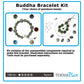 DIY Jewelry Kit for Gemstone Buddha Bracelet / for 6 to 7 Inch wrist size / antique silver finish + gemstone of your choice