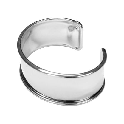 20mm Channel Cuff Bracelet /  plated brass with a bright rhodium finish / CUFF-20-RB