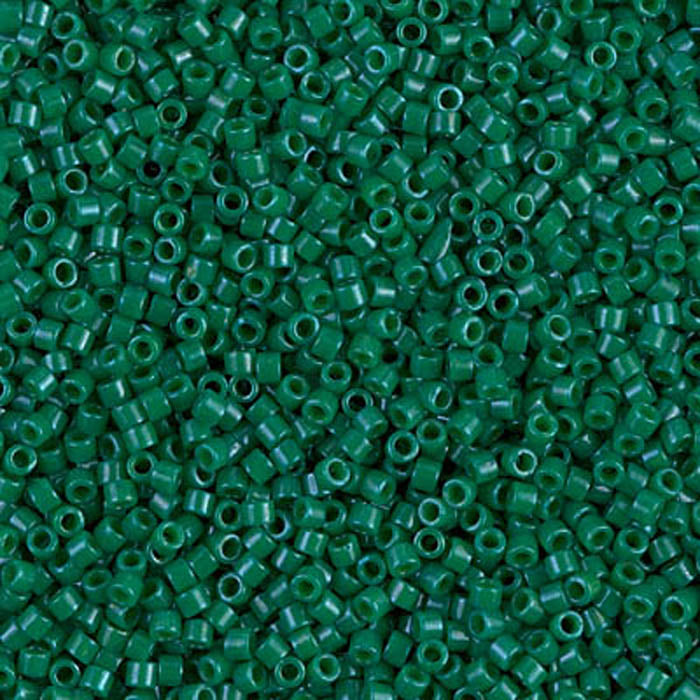 DB-0656 Opaque Green Dyed 11/0 Miyuki Delica Seed Beads (10 gram bag)