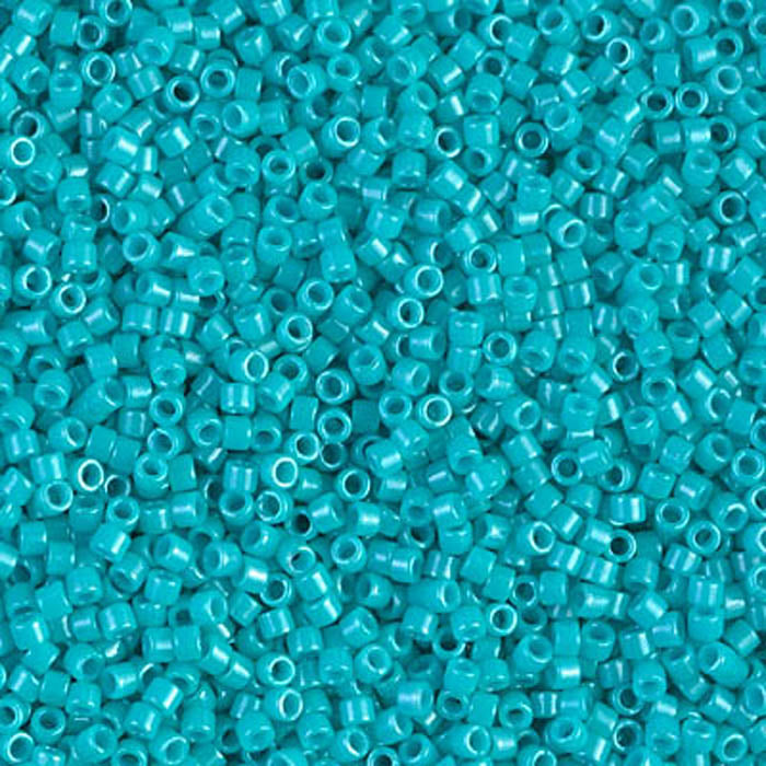 DB-0658 Bright Green Turquoise Dyed 11/0 Miyuki Delica Seed Beads (10 gram bag)