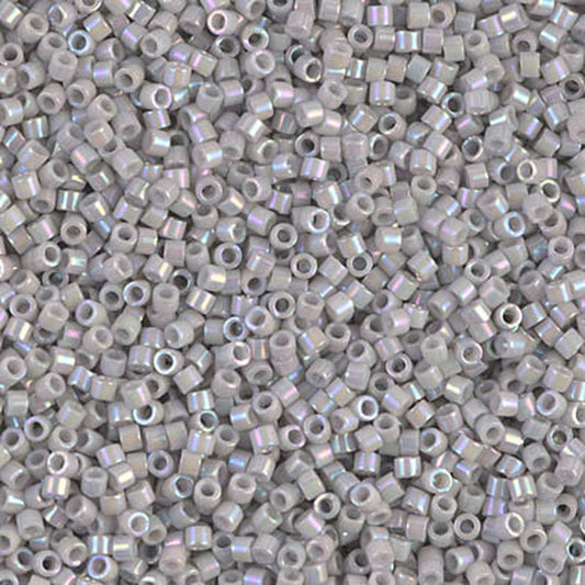 DB-1508 Turtle Dove Grey Luster Rainbow 11/0 Miyuki Delica Seed Beads (10 gram bag)