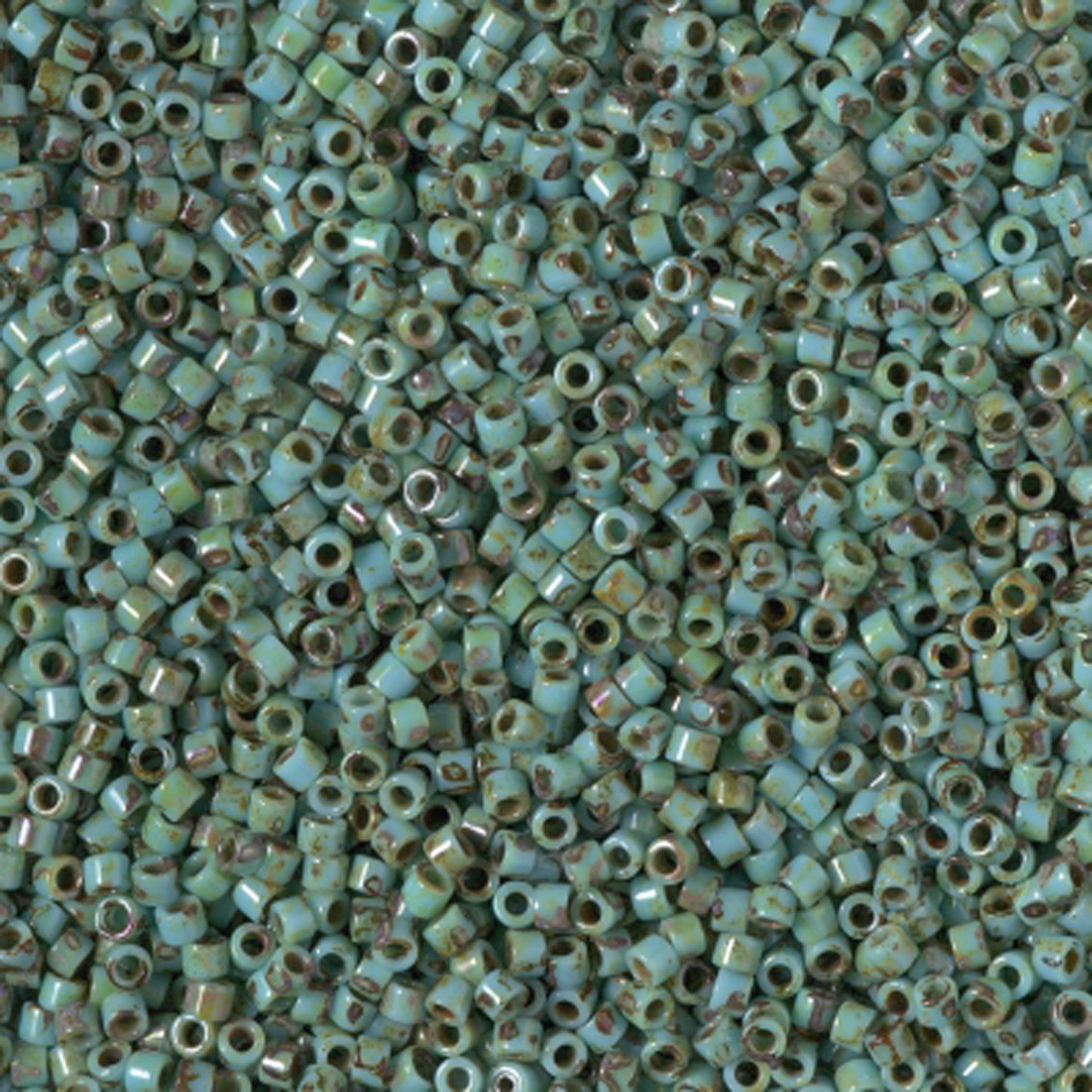 DB-2264 Painted Turquoise Picasso 11/0 Miyuki Delica Seed Beads (10 gram bag)