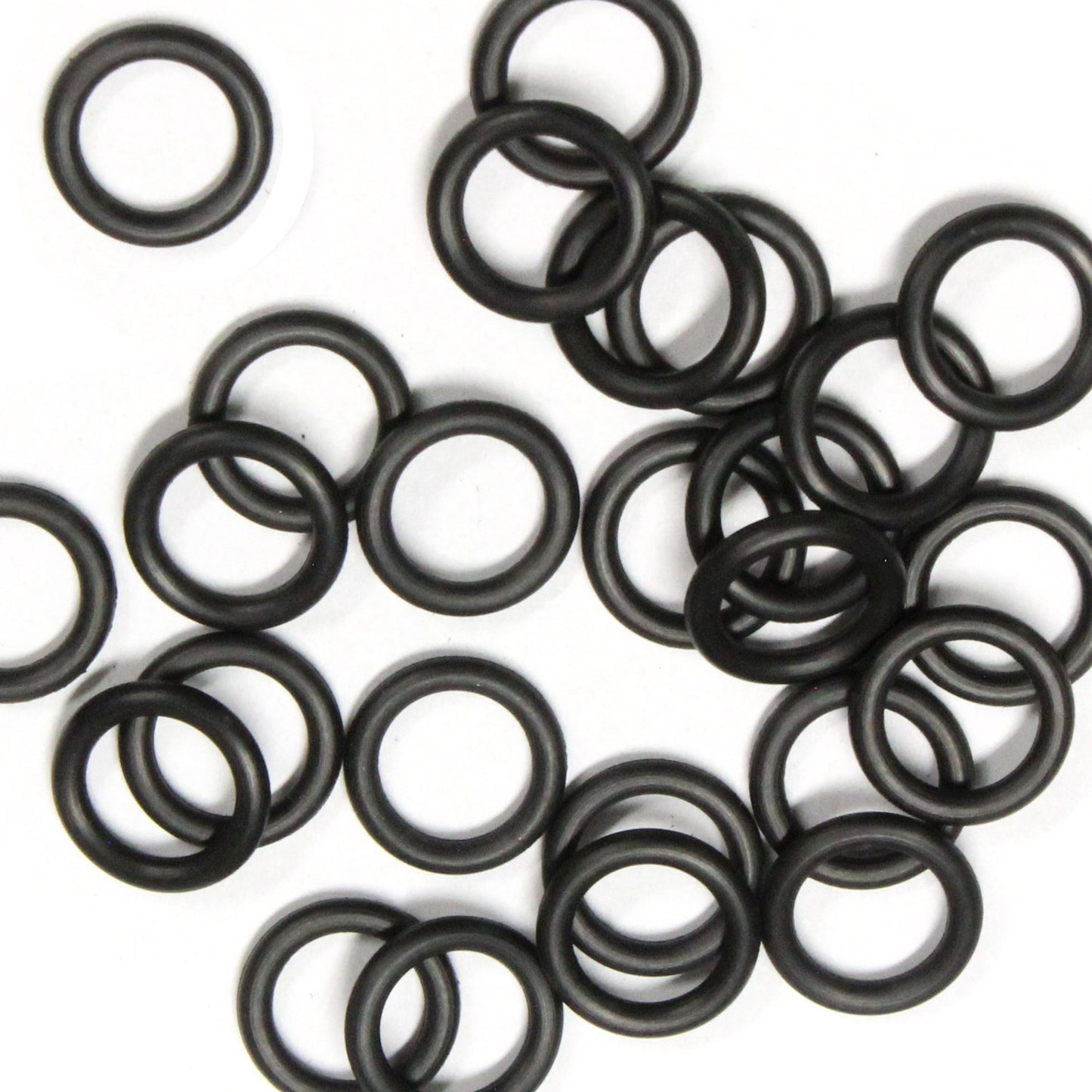 BLACK 8mm Rubber Rings / 25 Pack / 14 Gauge AWG / latex free