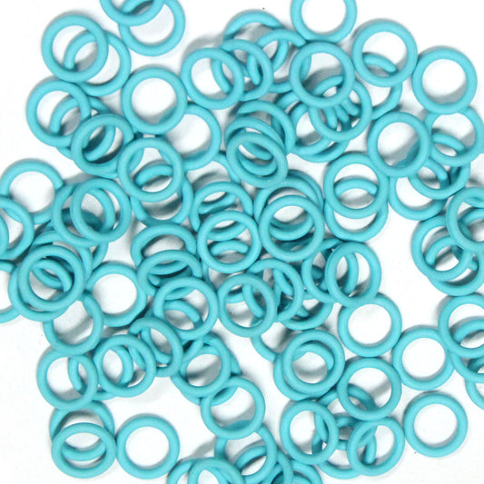 LIGHT BLUE 5mm Rubber Rings / 100 Pack / 16 Gauge AWG / latex free