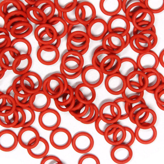 RED 5mm Rubber Rings / 100 Pack / 16 Gauge AWG / latex free
