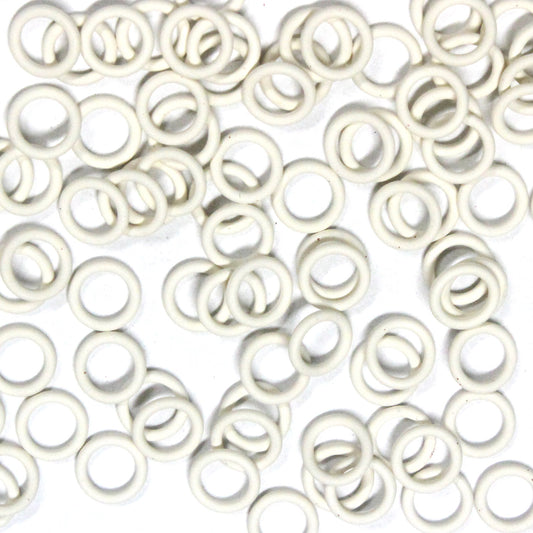WHITE 5mm Rubber Rings / 100 Pack / 16 Gauge AWG / latex free