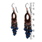 Dark Sapphire Blue Chandelier Earrings / 65mm length / dark copper with hypo-allergenic niobium earwires