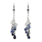 Blue Sapphire Swirl Earrings / 50mm length / sterling silver leverback earwires