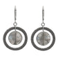 Misty Quartz Earrings / 45mm length / silver pewter rings / sterling leverbacks
