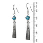 Celtic Braid Earrings / 50mm Length / blue crystals / silver pewter pendants / sterling earwires