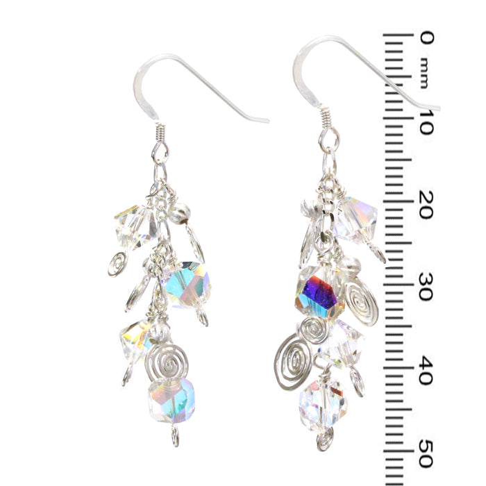 Galaxy Crystal Starlight Earrings / 50mm length / sterling silver and crystal