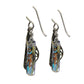 Behind Folded Wings Earrings / 37mm length / rainbow crystal / sterling silver earwires