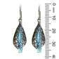 Behind Folded Wings Earrings / 37mm length / rainbow crystal / sterling silver earwires