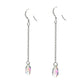 Moon Tears Earrings / 60mm length / faceted rainbow crystal briolettes / sterling chain and earwires