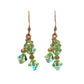 Peridot Green Crystal Array Earrings / 35mm length / gold filled earrings
