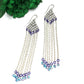 April Rain Earrings / 115mm length / chandelier shoulder duster / lilac mint purple and silver / sterling silver earwires