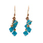 Caribbean Blue Crystal Array Earrings / 35mm length / gold filled earrings