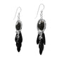 Black Icicle Earrings / 70mm length / sterling silver hook earwires