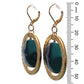 Ring Earrings / 54mm length / green glass coin beads with gold pewter rings / gold filled leverbacks
