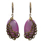 Purple Shell Earrings / 48mm length / river shell and feather / gold filled leverbacks
