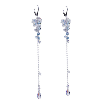 Frozen Rain Icicle Earrings / 130mm length / sterling silver chain and earwires