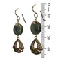 Green Serpentine Earrings / 45mm length / triangle flourish pendant / gold filled earwires
