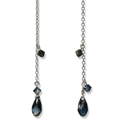 Tears of Titan Dark Rain Earrings / 125mm length / sterling silver leverback earwires