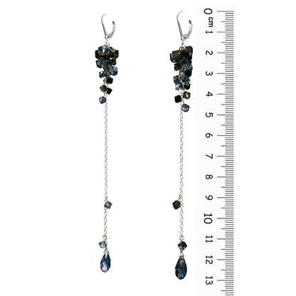 Tears of Titan Dark Rain Earrings / 125mm length / sterling silver leverback earwires