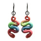 Rainbow Serpent Earrings / 50mm length / black niobium hook earwires
