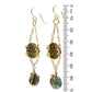 Nature Tree Chain Earrings / 70mm length / gold filled earwires
