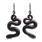 Dark Rainbow Serpent Earrings / 50mm length / black niobium hook earwires