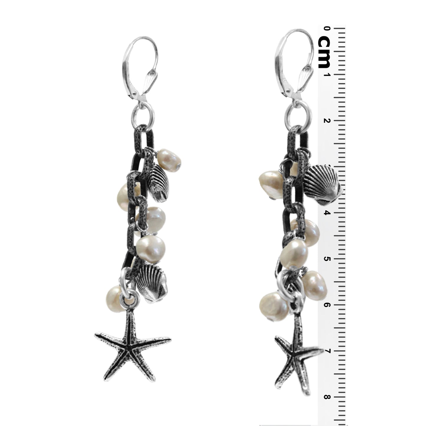 Beach Charm Earrings / choose from 5 color options / 80mm length / leverback earwires