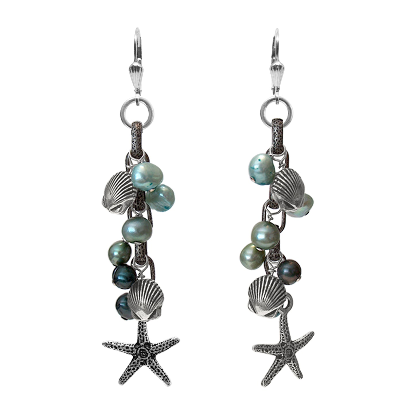 Beach Charm Earrings / choose from 5 color options / 80mm length / leverback earwires