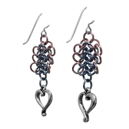Made With Love Chainmail Earrings / 60mm length / sterling silver earwires