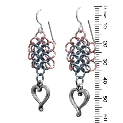 Made With Love Chainmail Earrings / 60mm length / sterling silver earwires