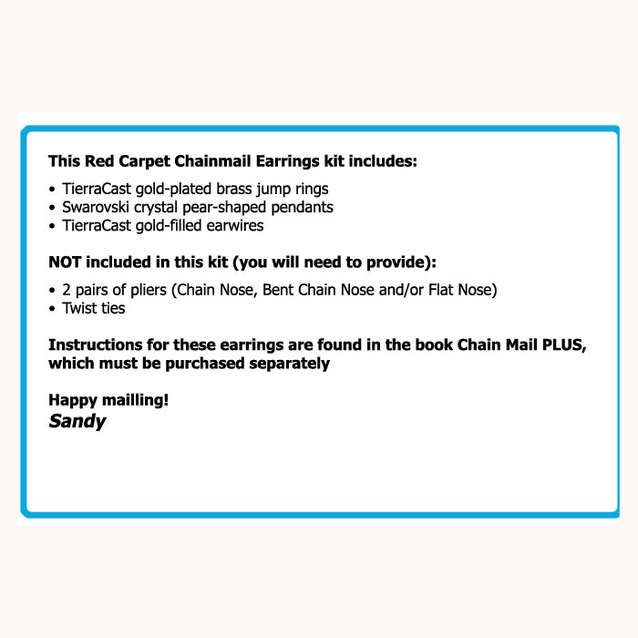 Component Kit for Red Carpet Chainmail Earrings