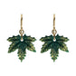 Summer Green Maple Leaf Charm Earrings / gold filled hook earwires