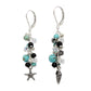 Turquoise Island Cascade Earrings / 60mm length / beach charms / sterling silver leverback earwires