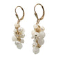 White Cascade Earrings / 48mm length / snow jade, pearls and crystal, gold filled leverback earwires