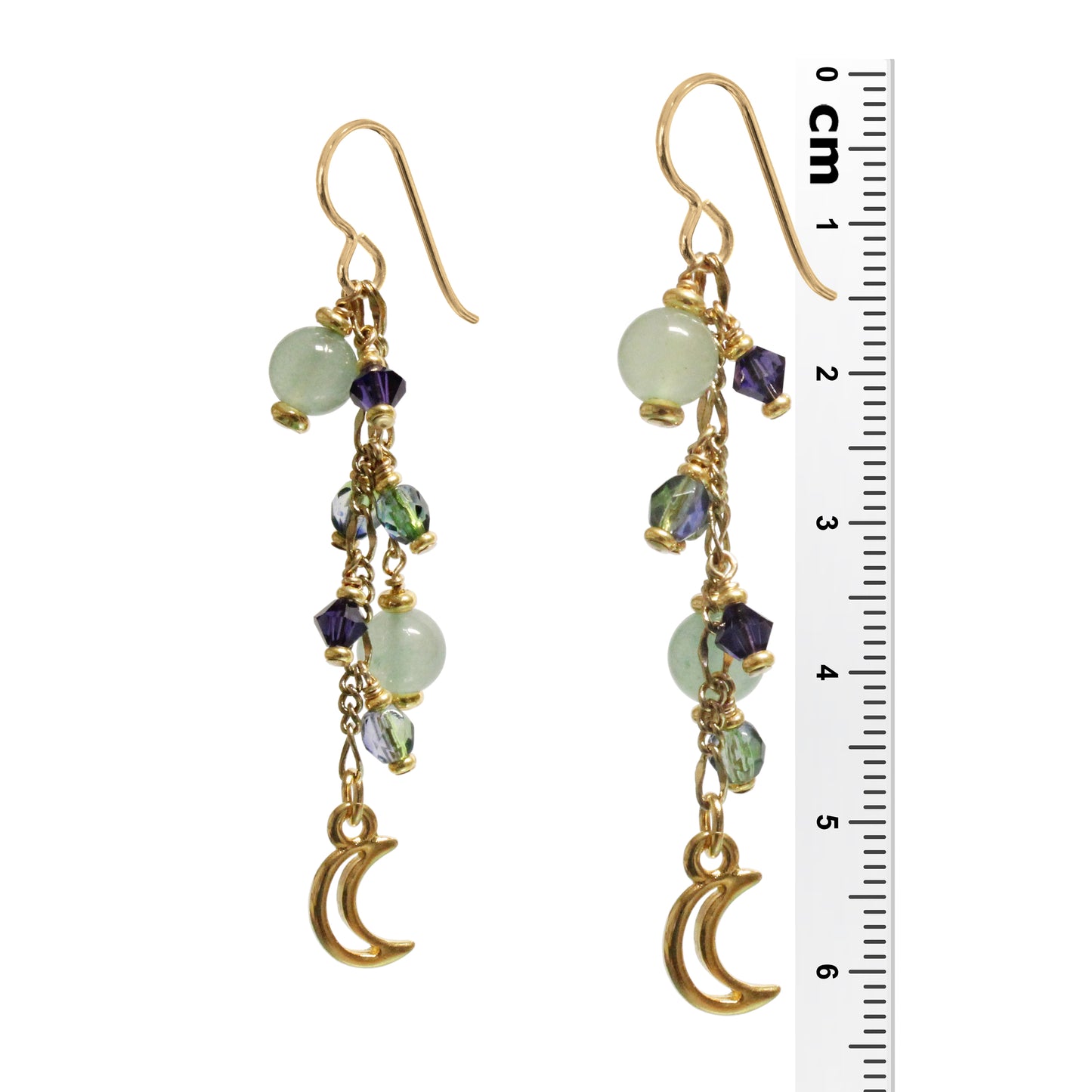 Crescent Moon Earrings / 63mm length / gold filled earwires