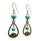 Turquoise Island Lotus Earrings / 58mm length / gold filled hook earwires