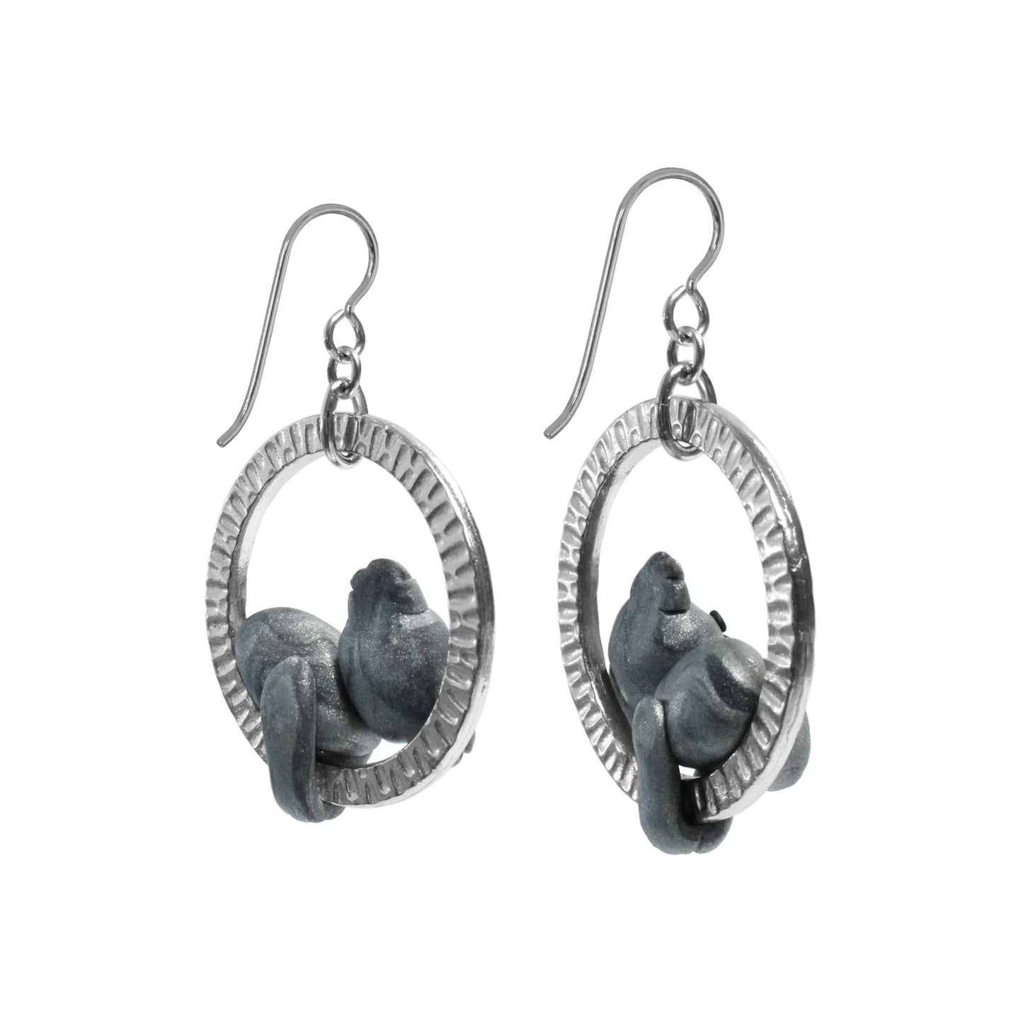 Koala Earrings / 50mm length / sterling silver hook earwires