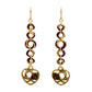 Floral Heart Chainmail Earrings / 76mm length / gold filled earwires