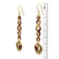 Floral Heart Chainmail Earrings / 76mm length / gold filled earwires