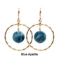 Twisted Wire Hoop Earrings / 45mm length / gold filled hook earwires / coin bead gemstones / select from one of 6 choices