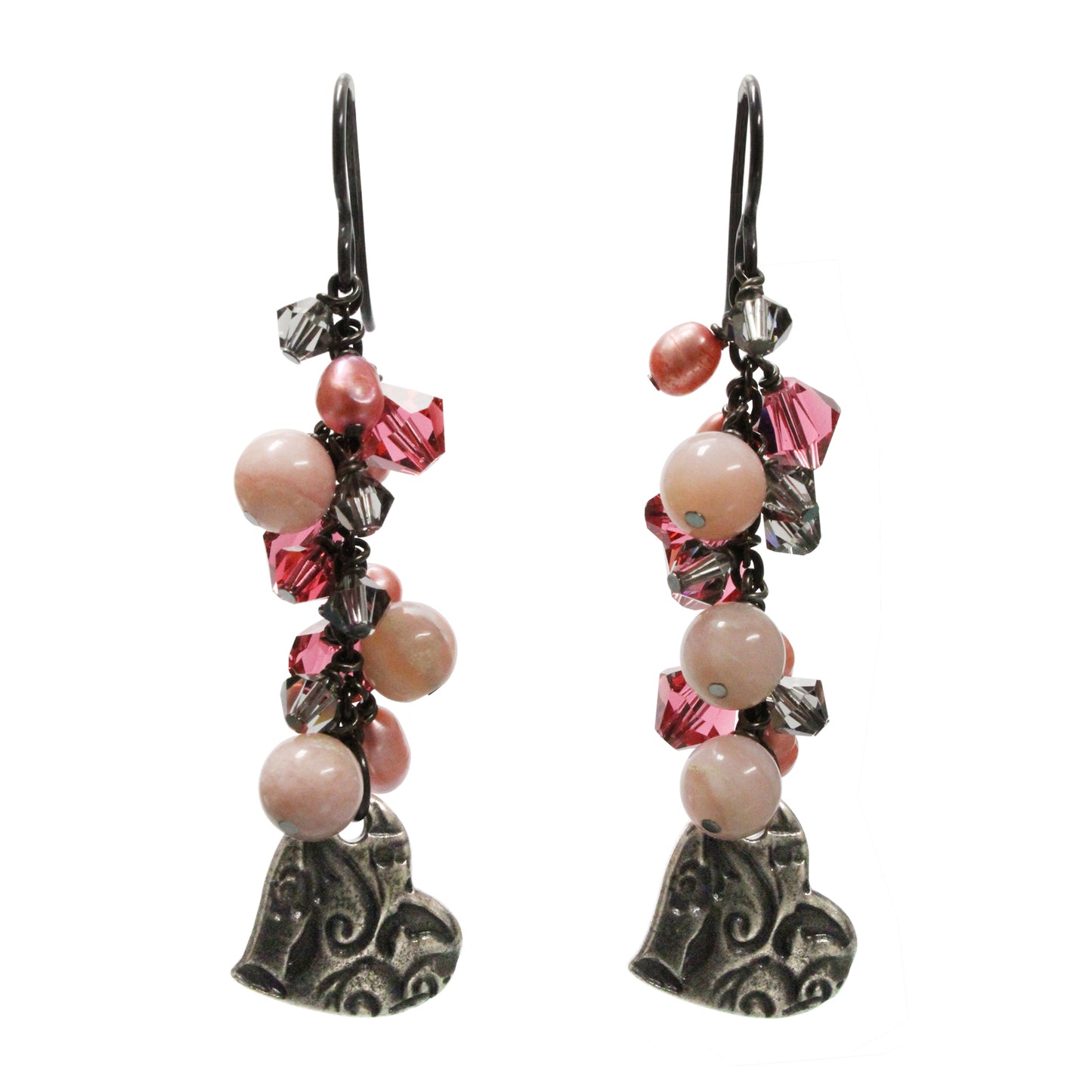 Cascade Amor Earrings / 57mm length / black niobium earwires