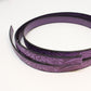PURPLE Embossed Floral 10mm Flat Leather Strap / sold by the foot / 10 mm wide x 2 mm thick
