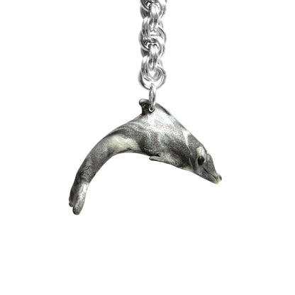 Dolphin Keychain / 140mm length / dark grey with light grey streaks