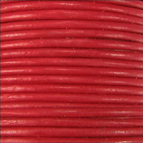 CRIMSON RED 2mm Round Leather Cord