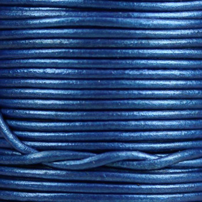 METALLIC SAPPHIRE 2mm Round Leather Cord